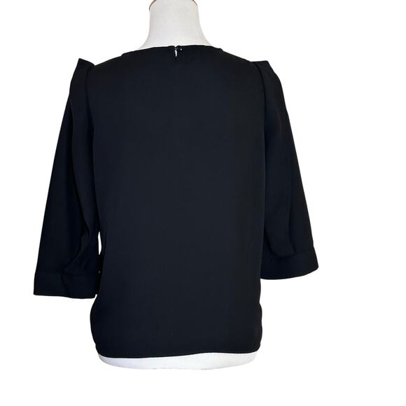Anonyme Black 3/4 Sleeve Blouse Sz 4 - Picture 2 of 9